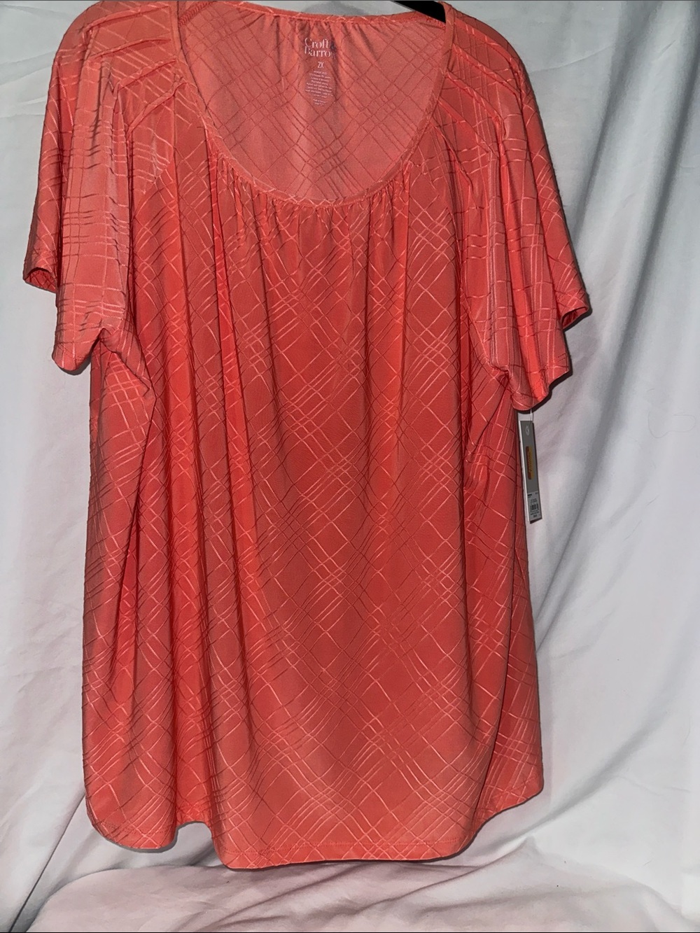 croft & barrow Coral Crosshatch Scoop Neck Tunic